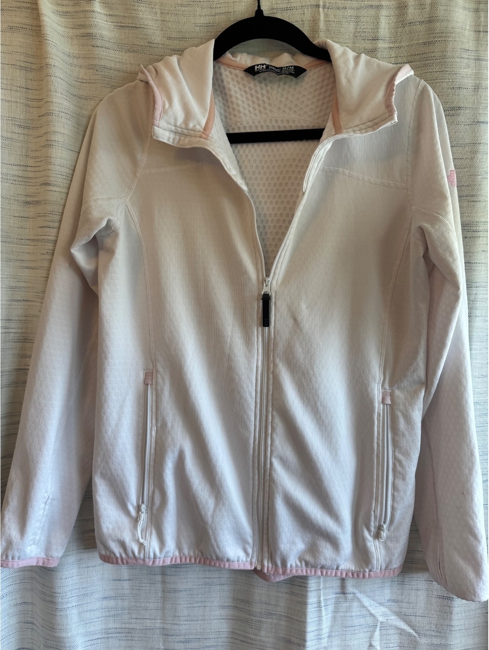 Helly Hansen Women's White Full Zip Hoodie Jacket with Hood, Size M